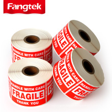Self adhesive customized handle with care fragile sticker label moving for packaging